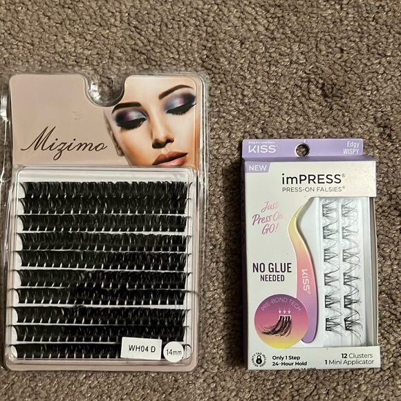 Kiss Other - Lash clusters lot! New. Kiss Impress no glue needed and Mizomo 14mm d curl.